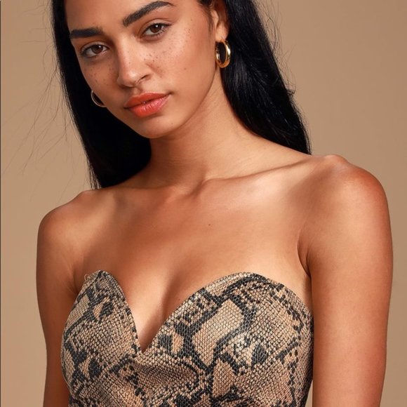 NWT Lulu's Wild Snake Vegan Leather Mini Dress - Picture 5 of 10